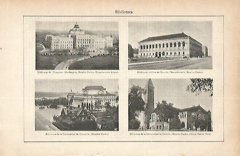 LAMINA ESPASA 22241: Biblioteca del Congreso de Estados Unidos de Boston Columbia y Cornell