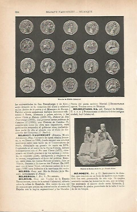 LAMINA ESPASA 22259: Monedas de Bilbilis Calatayud
