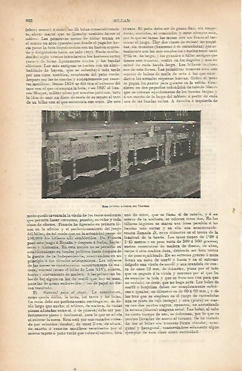 LAMINA ESPASA 22260: Mesa de billar