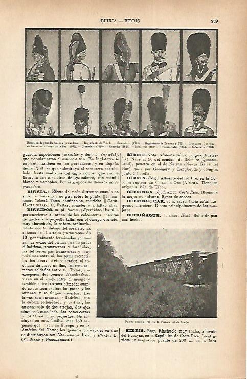 LAMINA ESPASA 22272: Tipos de birretinas