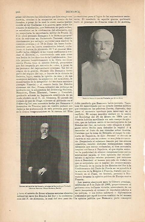 LAMINA ESPASA 22281: Busto de Bismarck