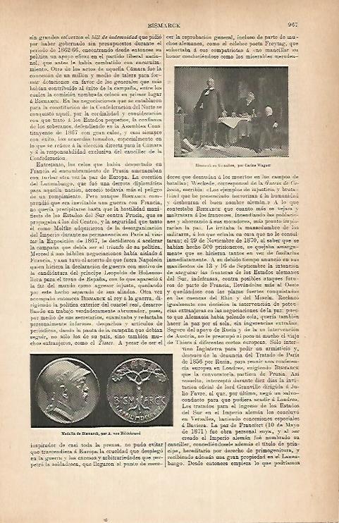 LAMINA ESPASA 22282: Bismarck en Versalles por Wagner