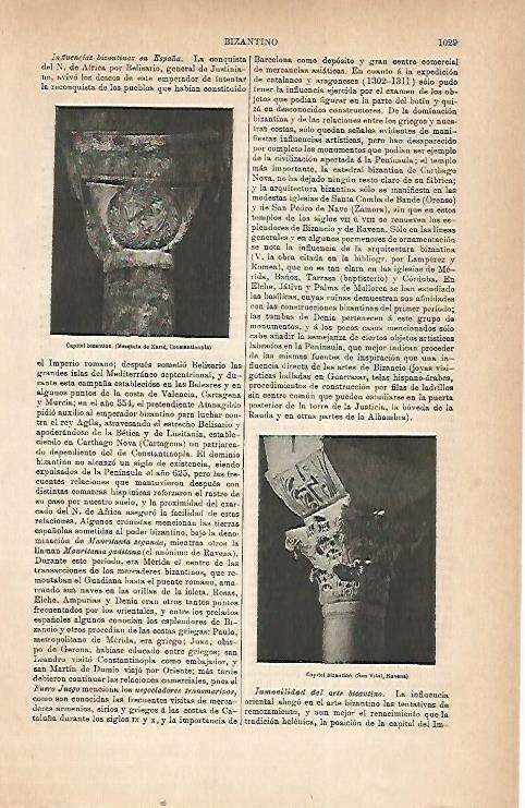 LAMINA ESPASA 22300: Capitel bizantino