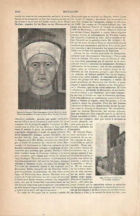 LAMINA ESPASA 22326: Retrato de Boccaccio por S.Martini