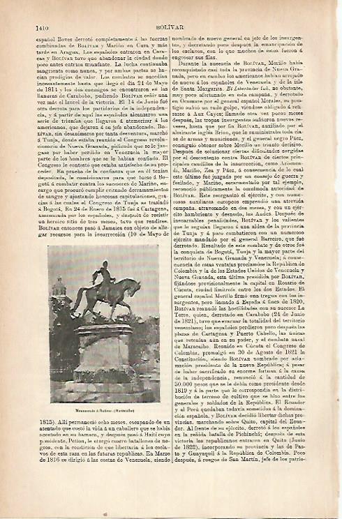 LAMINA ESPASA 22350: Monumento a Bolivar en Maracaibo
