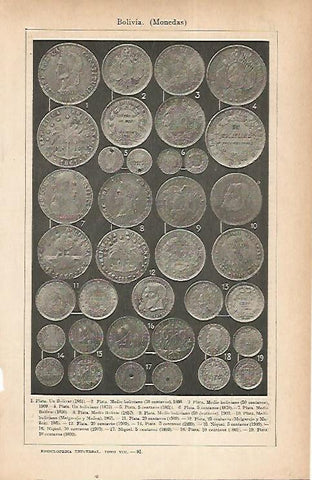 LAMINA ESPASA 22352: Monedas de Bolivia
