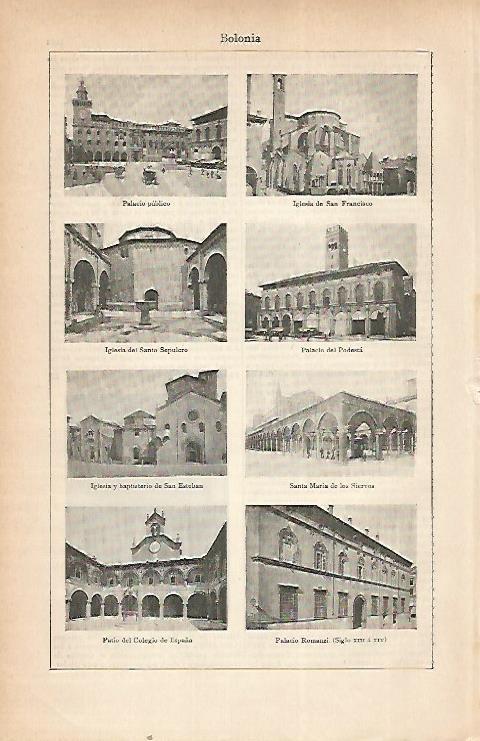 LAMINA ESPASA 22357: Edificios de Bolonia Italia