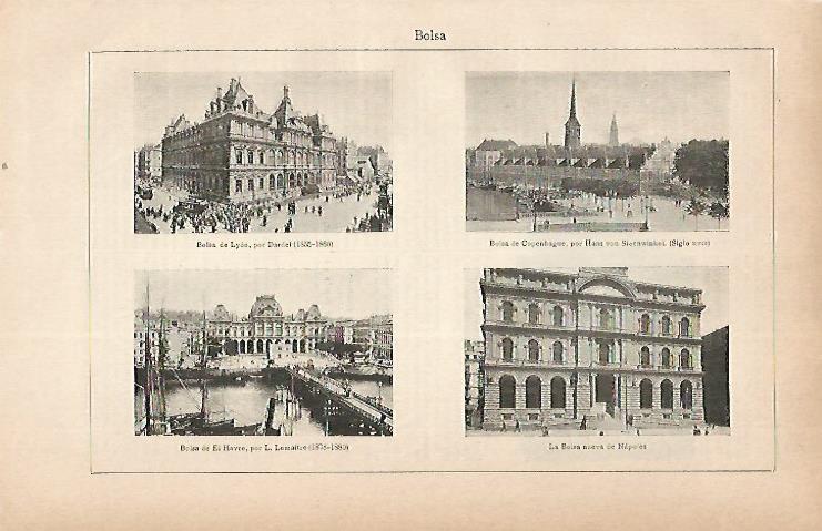 LAMINA ESPASA 22365: Bolsa de Copenague Lyon Napoles y El Havre