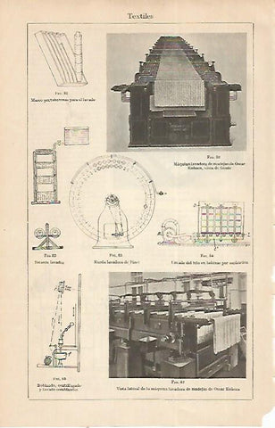 LAMINA ESPASA 22394: Maquinas textiles