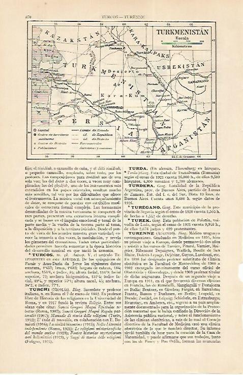 LAMINA ESPASA 22418: Mapa de Turkmenistan