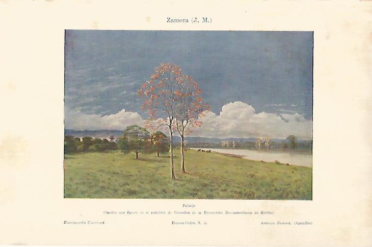 LAMINA ESPASA 22466: Paisaje por J.M. Zamora