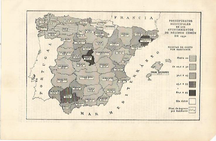 LAMINA ESPASA 22488: Presupuestos municipales de España en 1930