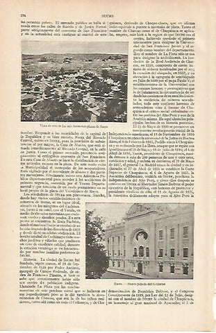 LAMINA ESPASA 22511: Plaza de Sucre Bolivia