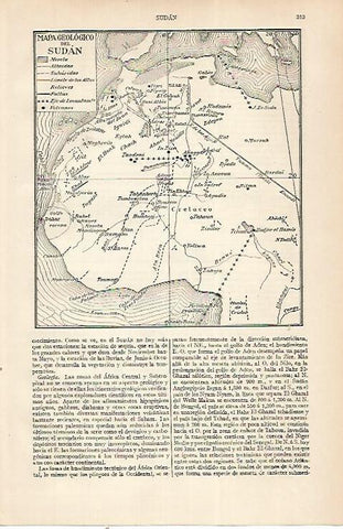LAMINA ESPASA 22513: Mapa geologico de Sudan