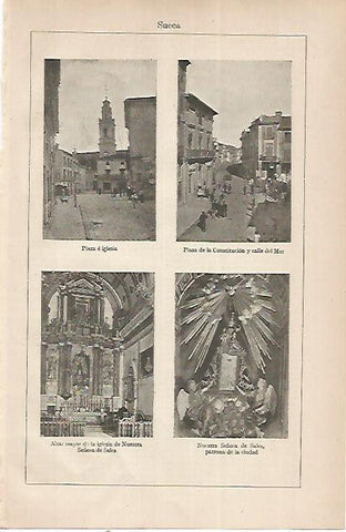 LAMINA ESPASA 22523: Plazas e iglesias de Sueca Valencia