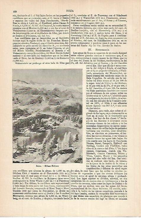 LAMINA ESPASA 22551: Lago Hahnen en Suiza