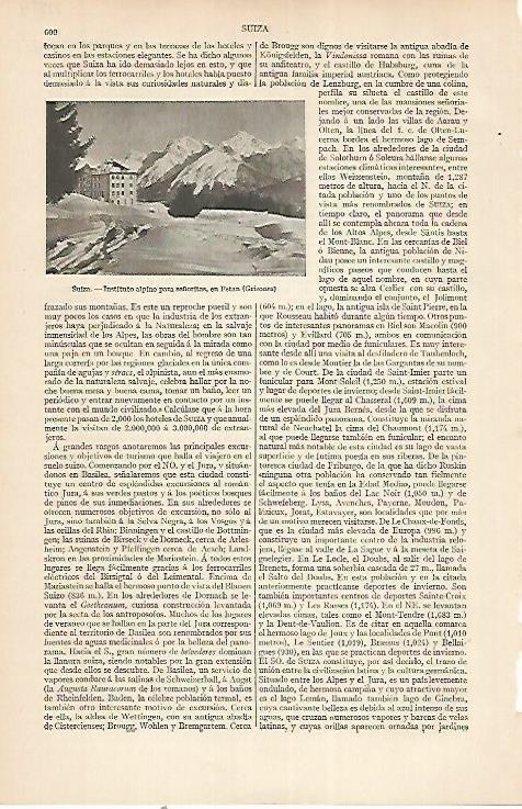 LAMINA ESPASA 22554: Instituto alpino en Fetan Suiza
