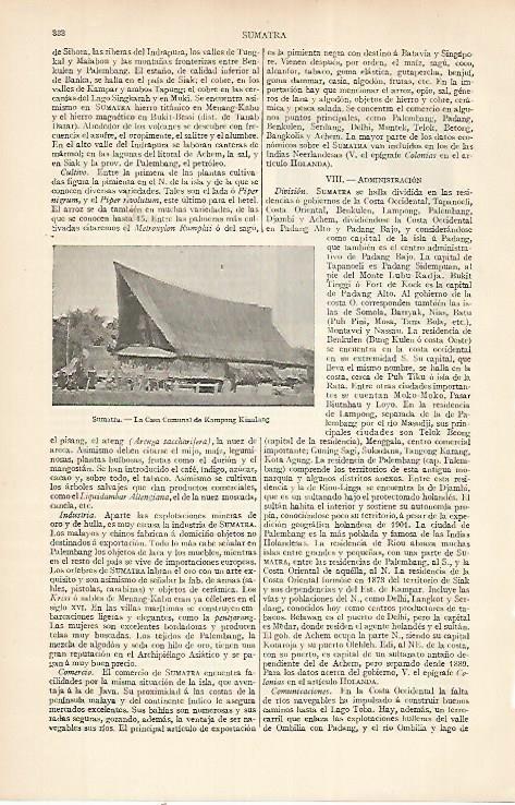 LAMINA ESPASA 22576: Casa Comunal de Kampng Kinalang en Sumatra