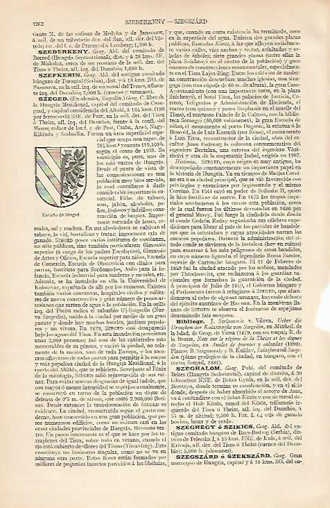 LAMINA ESPASA 22617: Escudo de Szeged Hungria