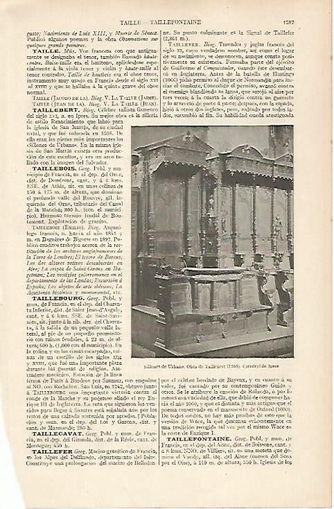 LAMINA ESPASA 22664: Sillones de Urbano en la Catedral de Ipres
