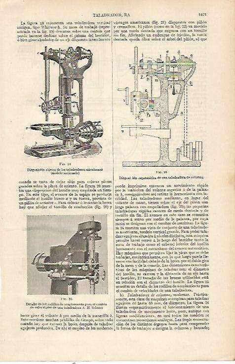 LAMINA ESPASA 22675: Taladradora americana y de columna