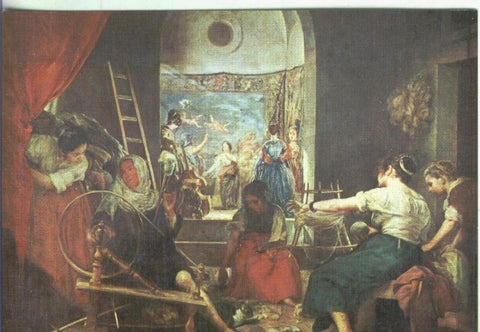 Postal: Escuela Española: Velazquez: Las hilanderas