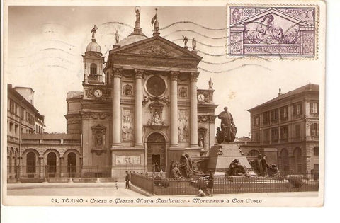 Postal 023137 : Torino - Chiesa e Piazza Maria Rusiliatrice - monumento a Don Rosco