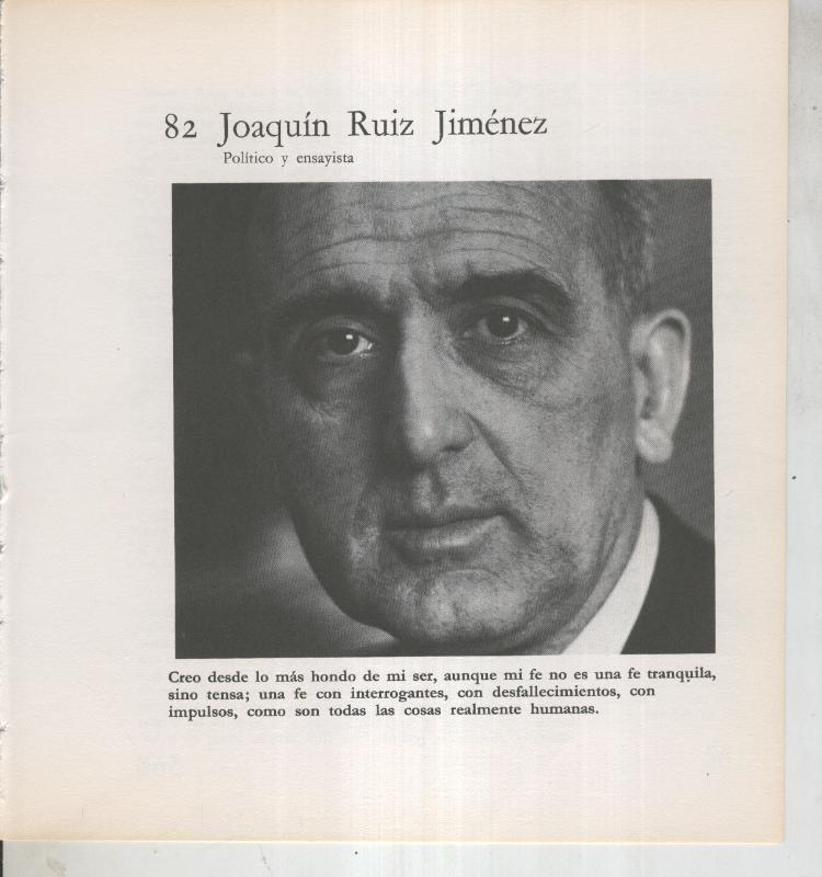 Ficha 082: Joaquin Ruiz Jimenez: Politico y ensayista