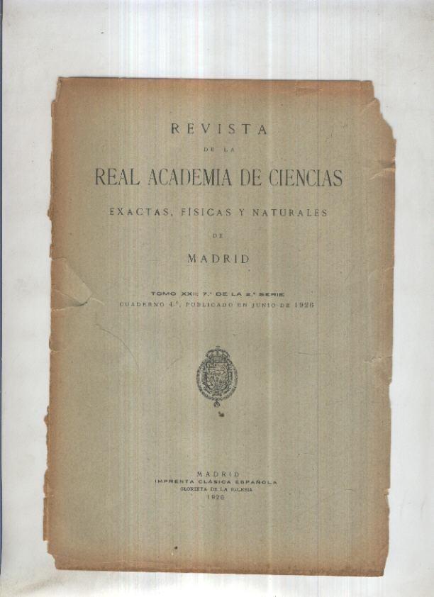 Revista de la Real Academia de Ciencias tomo XXII, 7 de la 2ª serie