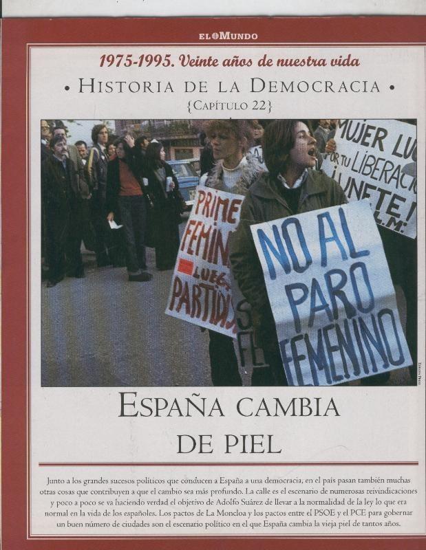 Historia de la Democracia 1975-1995: fasciculo numero 22: España cambia de piel