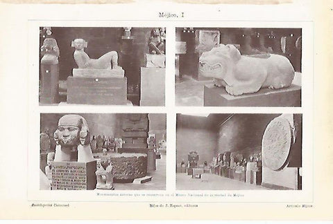 LAMINA ESPASA 11562: Monumentos aztecas