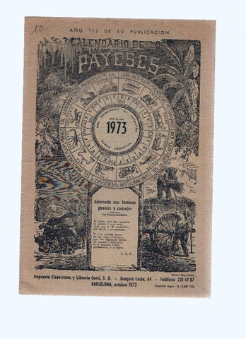 Calendario de los Payeses 1973