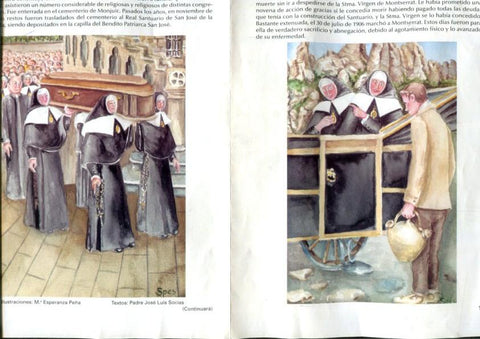 Lamina sobre la muerte de la Madre Petra,( ilustraciones de Mª.Esperanza Peña)