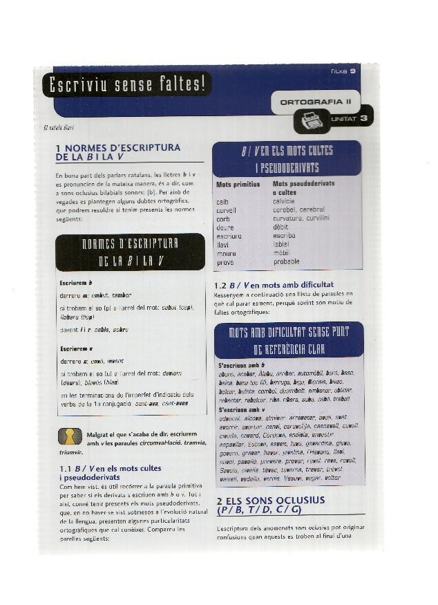 CD-Curso+Ficha: EL CATALA DIARI - Curs de Llengua Catalana: Unitat 03 de 15: Ortografia II (El Periodico 2001) 