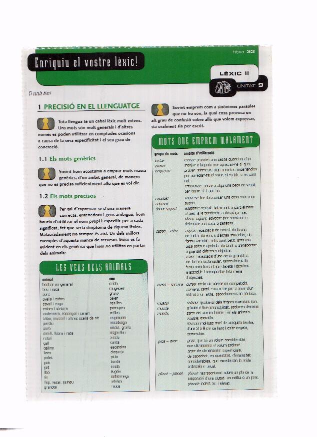 CD-Curso+Ficha: EL CATALA DIARI - Curs de Llengua Catalana: Unitat 09 de 15: Lexic II (El Periodico 2001) 