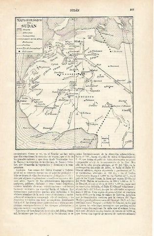 LAMINA ESPASA 22703: Mapa geologico de Sudan