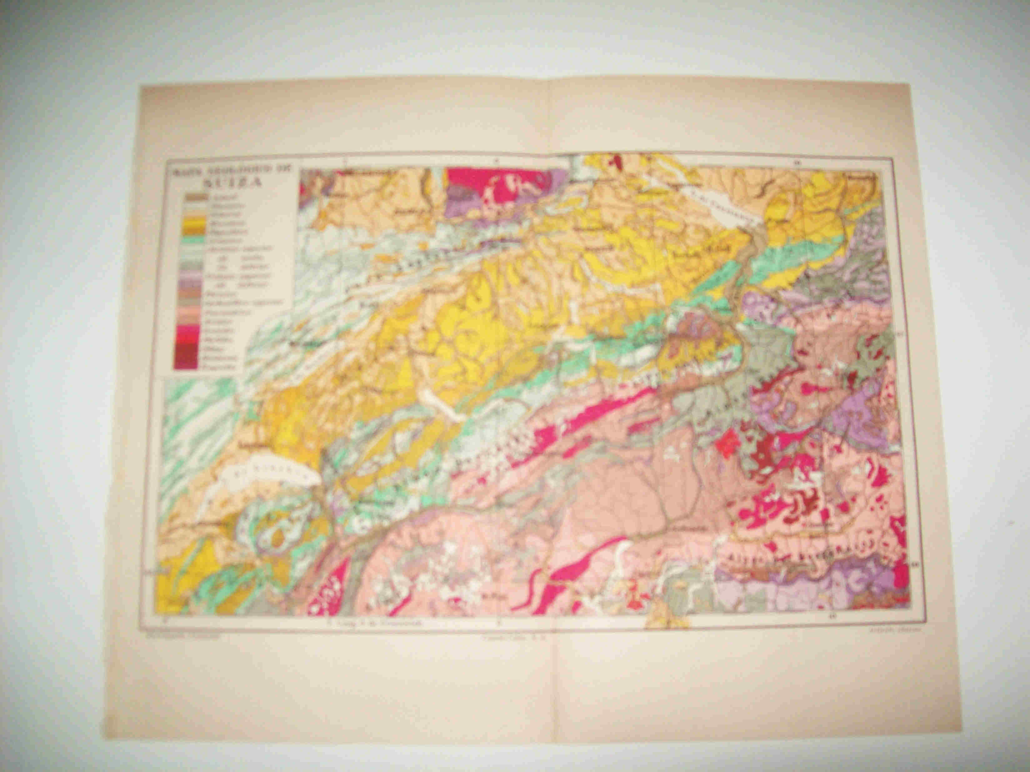 LAMINA ESPASA 22745: Mapa geologico de Suiza