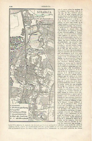LAMINA ESPASA 22780: Plano de Surabaya