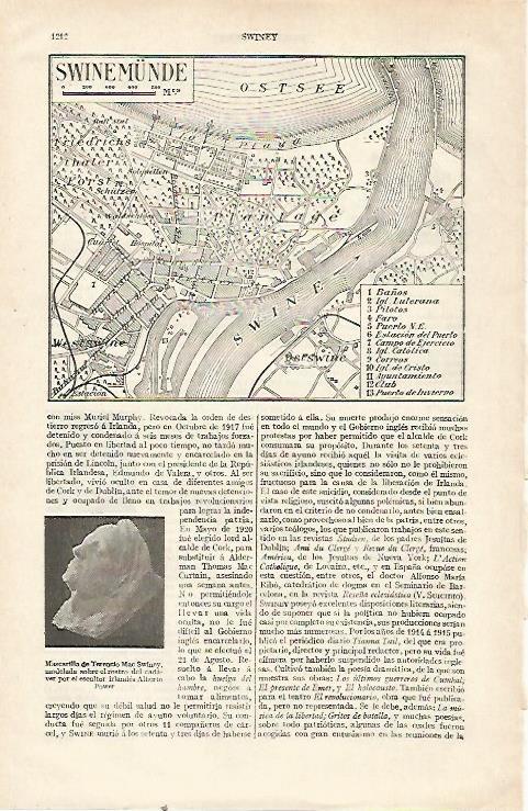LAMINA ESPASA 22805: Plano de Swinemunde