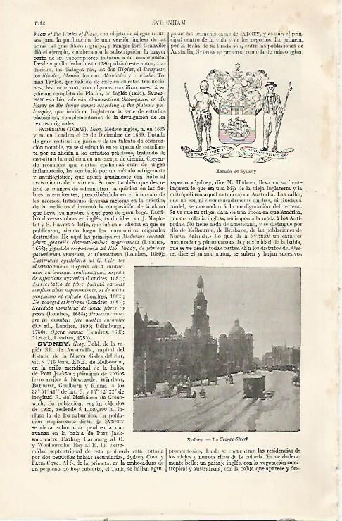 LAMINA ESPASA 22807: Escudo y George Street en Sydney