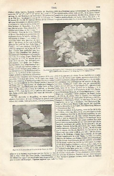 LAMINA ESPASA 22820: Erupcion del Taal en 1912