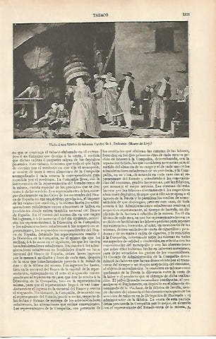 LAMINA ESPASA 22824: Visita a una fabrica de tabacos por L. Defrance