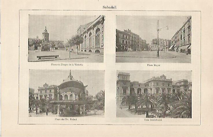 LAMINA ESPASA 22891: Vistas de Sabadell Barcelona