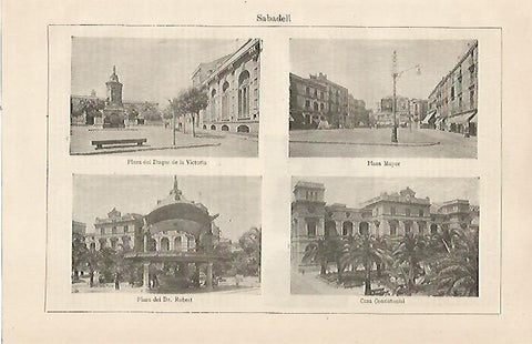 LAMINA ESPASA 22891: Vistas de Sabadell Barcelona