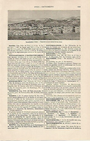 LAMINA ESPASA 22910: Ruinas de Sacsahuaman en Peru
