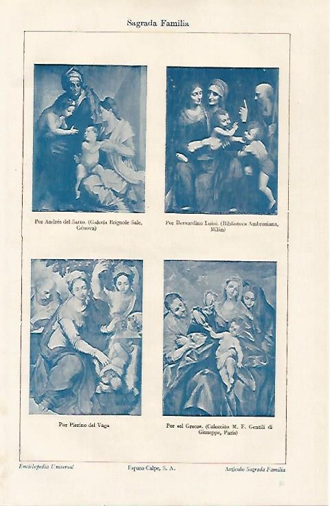 LAMINA ESPASA 22920: Sagrada Familia por Sarto Luini. Vaga y El Greco
