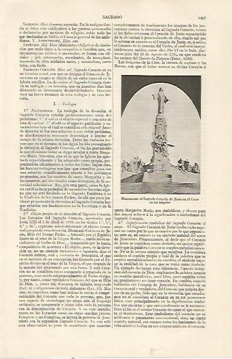 LAMINA ESPASA 22923: Monumento al Sagrado Corazon de Jesus en el Cerro de los Angeles