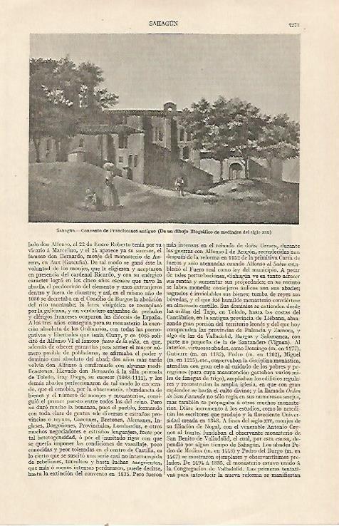 LAMINA ESPASA 22932: Convento de Franciscanos en Sahagun