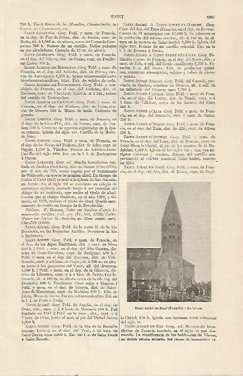 LAMINA ESPASA 22942: Iglesia de Saint Andre de Bage Francia