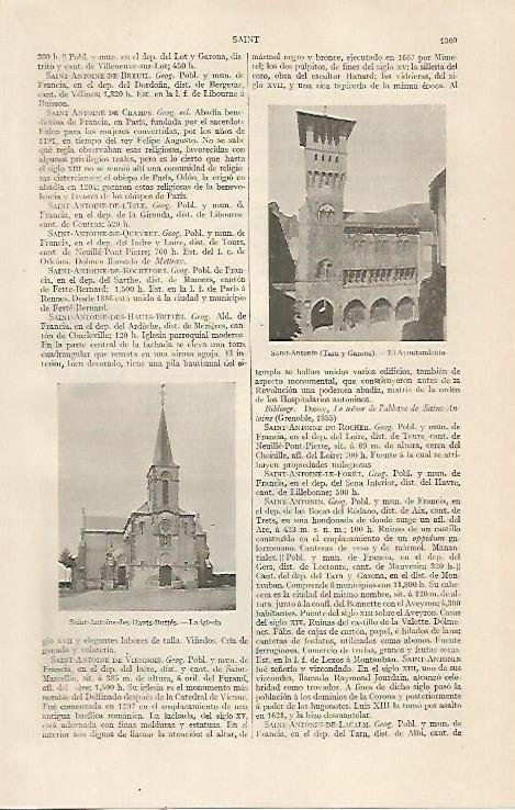 LAMINA ESPASA 22944: Saint Antoine des Hauts Buttes y Saint Antonin Francia